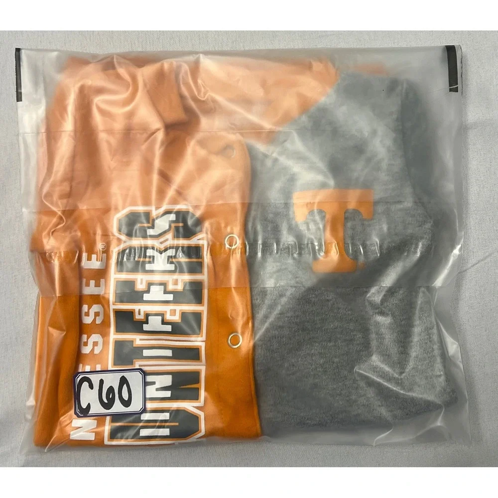 Gen2 Tennessee Volunteers Baby Romper 0-3M Orange Gray Snap Front Long Sleeve